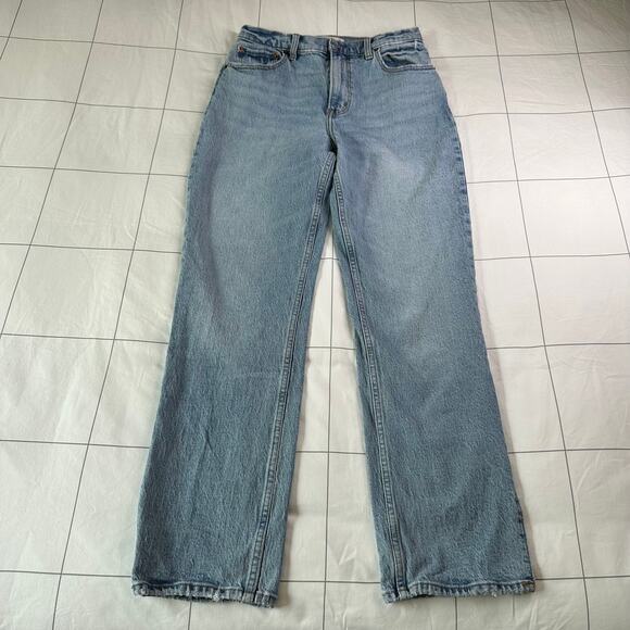 Abercrombie & Fitch Denim - Abercrombie & Fitch Jeans Womens 28 Short Blue 90s Straight Ultra High Rise Slit